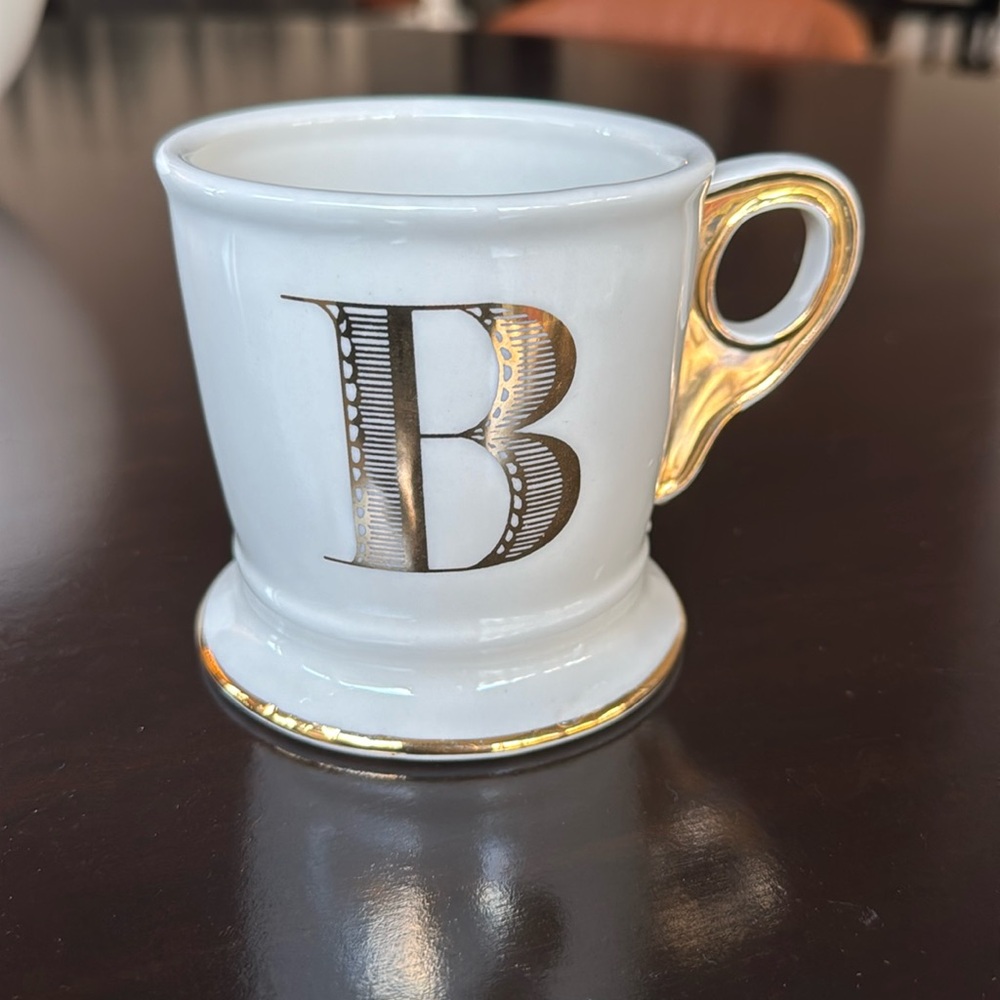 Anthropologie Gold Monogram “B” mug